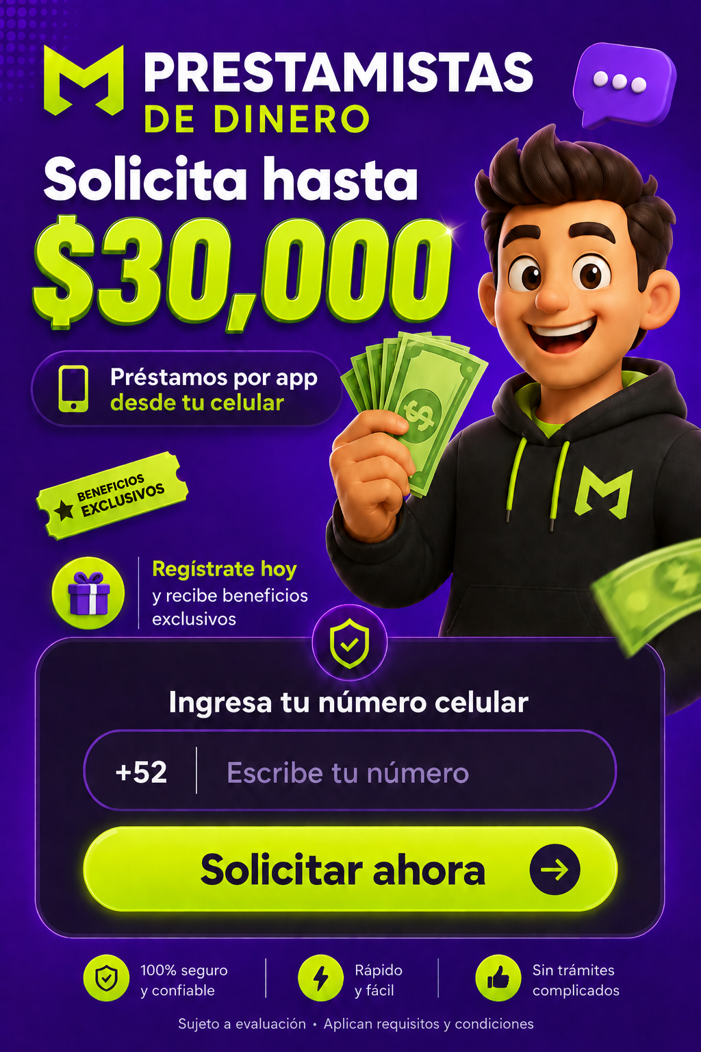 Promoción de prestamistas de dinero: solicita hasta treinta mil pesos desde tu celular